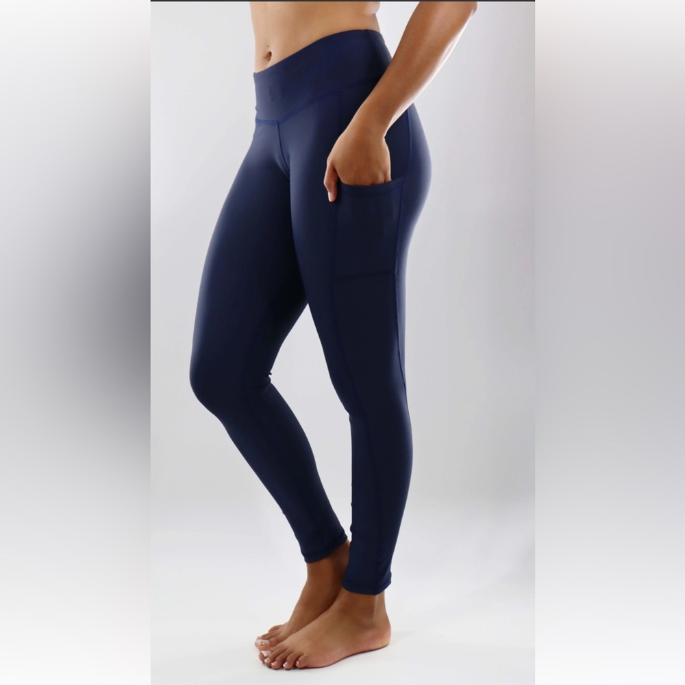 Lululemon large phone pockets navy leggings sz 10 price firm!